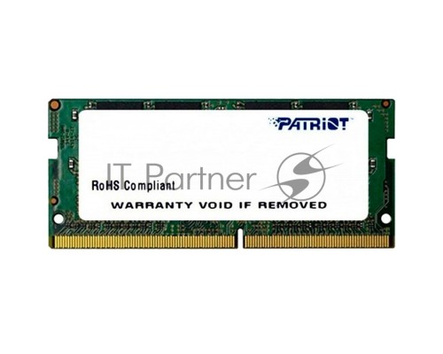Оперативная память Patriot SO-DIMM DDR4 4GB PC19200 PSD44G240081S Patriot Оперативная память Patriot SO-DIMM DDR4 4GB PC19200 PSD44G240081S Patriot