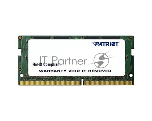 Оперативная память Patriot SO-DIMM DDR4 4GB PC19200 PSD44G240081S Patriot Оперативная память Patriot SO-DIMM DDR4 4GB PC19200 PSD44G240081S Patriot