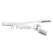 Переходник Cablexpert Переходник USB, USB Type-C/Jack3.5 F+ Type-C F, пакет (CCA-UC3.5F-02-W)