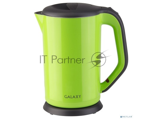 Чайник электрический Galaxy GL 0318, зеленый, пластик, 2000 Вт, 1,7 л