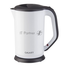 Чайник электрический Galaxy GL 0318, белый, пластик, 2000 Вт, 1,7 л