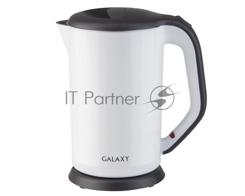 Чайник электрический Galaxy GL 0318, белый, пластик, 2000 Вт, 1,7 л