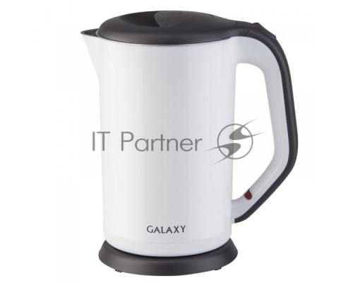 Чайник электрический Galaxy GL 0318, белый, пластик, 2000 Вт, 1,7 л