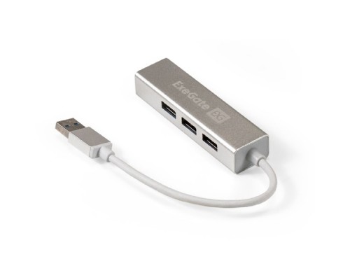 [USB-концентраторы] Exegate EX293981RUS USB-Хаб (концентратор) ExeGate DUB-4 (кабель-адаптер USB3.0 --> 4xUSB3.0, Plug&Play, серебристый)