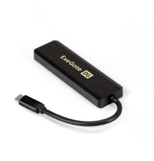 Exegate EX293986RUS USB-Хаб (концентратор) ExeGate DUB-4CP/1 (кабель-адаптер USB Type C --> 4xUSB3.0, Plug&Play, черный)