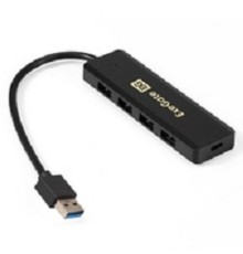 Exegate EX293980RUS USB-Хаб (концентратор) ExeGate DUB-4P/1 (кабель-адаптер USB3.0 --> 4xUSB3.0, Plug&Play, черный)