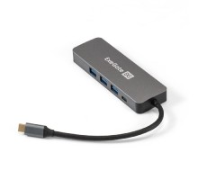 Exegate EX293984RUS Док-станция ExeGate DUB-31C/PD/H (кабель-адаптер USB Type-C --> 3xUSB3.0 + PD 60W + HDMI 4K@30Hz, Plug&Play, серый)
