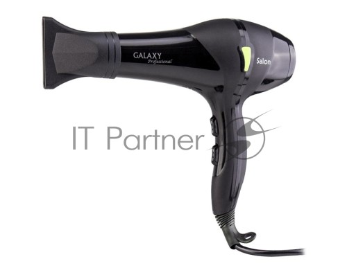 Фен для волос профессиональный Galaxy Line GL 4317, черный, 2200 Вт, АС мотор, 2 скоростных режима, 3 температурных режима, защита мотора от перегрева, защитная сетка, подвесная петля,  насадка-концентратор