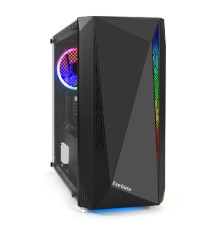 Exegate EX294475RUS Корпус Minitower ExeGate Mistery R2-NPX600 (mATX, БП 600NPX с вент. 12 см, 2*USB+1*USB3.0, аудио, черный, 1 вент. 12см с RGB подсветкой и полоса на передней панели, боковая панель 