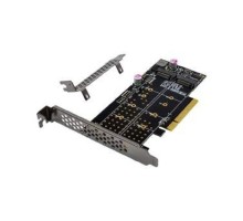 ORIENT C303E2 , Переходник PCI-Ex8->2 x M.2 M-key NVMe SSD, тип 2230/2242/2260/2280/22110, 2 планки крепления в комплекте (31325)