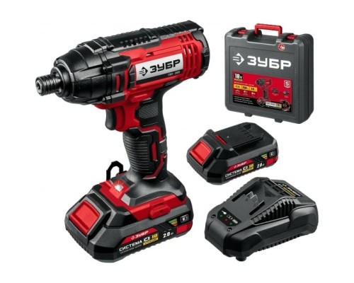 [Дрель, Шуруповерт] Ударный гайковерт Зубр ГВЛ-255-22 2Ач,  с двумя аккумуляторами