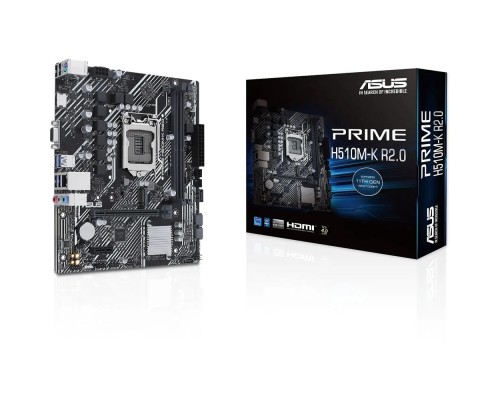 [Материнская плата] ASUS PRIME H510M-K R2.0 (Socket 1200, mATX, 2xDDR4(64GB), VGA/HDMI 2.1, 1xPCIe 4.0x16/1xPCIe 3.0, 1xLAN, 4xSATA 6Gb/s, 1xM.2, 4xUSB 3.2, 2xUSB 2.0, 1xPS/2)