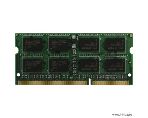 Оперативная память QUMO SO-DIMM DDR-III 8GB 1600MHz PC-12800 512Mx8 CL11 1.35 V Retail (QUM3S-8G1600C11L)