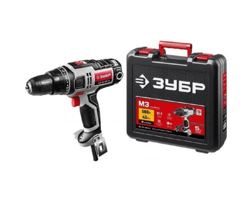 [Дрель, Шуруповерт] ЗУБР ДШ-М3-500-2 К дрель-шуруповерт сетевая, 500 Вт, 0-450/0-1800 об/мин, в кейсе