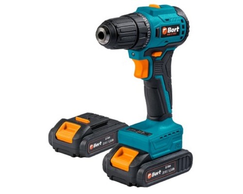 [Дрели, Шуруповерты, Гайковерты, Миксеры] Bort BAB-21-BLK (2X1,5AH) Дрель-шуруповерт аккумуляторная [93413526] { 21 В, 1.5 Ач, Li-lon, 2 Акб }