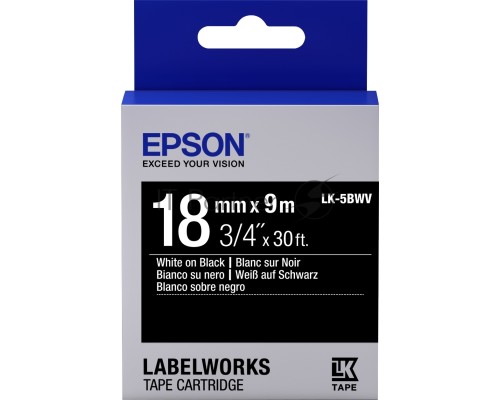 Яркая черная лента Tape LK5BWV Vivid Wh/blk 18/9