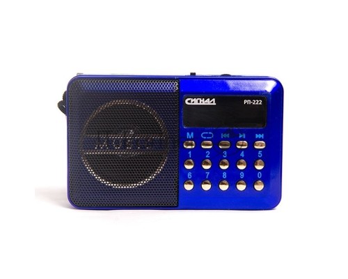 Радиоприемник Сигнал РП-222, бат. 3*АА (не в компл.), 220V, акб 400мА/ч, USB, SD, дисплей