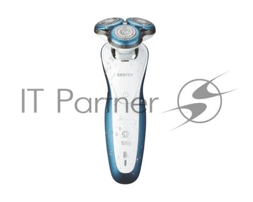 Бритва Centek CT-2163 (серебр) ротор, +ВЛАЖНОЕ БРИТЬЁ, 3 плав.головки, 2-йные лезвия, до 40 мин. раб