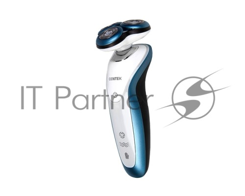 Бритва Centek CT-2163 (серебр) ротор, +ВЛАЖНОЕ БРИТЬЁ, 3 плав.головки, 2-йные лезвия, до 40 мин. раб
