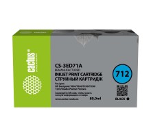Картридж струйный Cactus CS-3ED71A 712 черный (80мл) для HP DJ T230/630