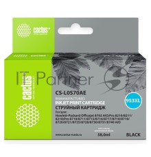 Картридж струйный Cactus CS-L0S70AE №953XL черный (8мл) для HP OJ Pro 7740/8210/8218/8710/8715