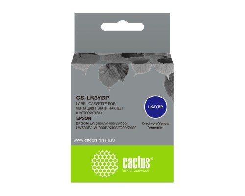 [Расходные материалы] Картридж ленточный Cactus CS-LK3YBP черный для Epson LW300/LW400/LW700/LW600P/LW1000P