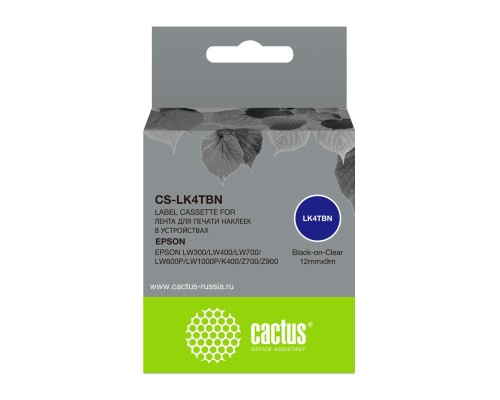 [Расходные материалы] Картридж ленточный Cactus CS-LK4TBN черный для Epson LW300/LW400/LW700/LW600P/LW1000P