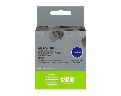 [Расходные материалы] Картридж ленточный Cactus CS-LK3TBN черный для Epson LW300/LW400/LW700/LW600P/LW1000P