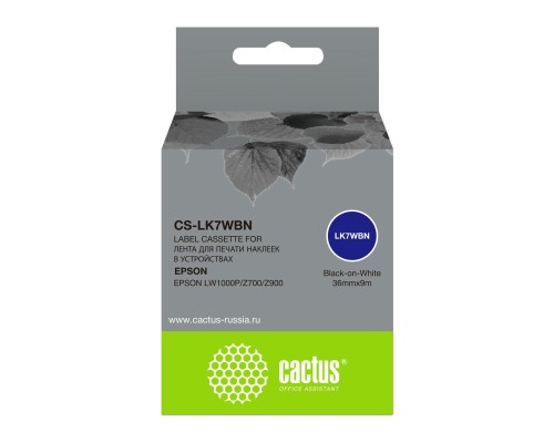 [Расходные материалы] Картридж ленточный Cactus CS-LK7WBN черный для Epson LW1000P/Z700/Z900