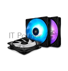 Вентилятор DEEPCOOL RF120 (3 IN 1) RGB 120x120x25мм (16шт./кор, 3xRF120, PWM, пит. от мат.платы и БП, RGB подсветка, 500-1500об/мин) Retail