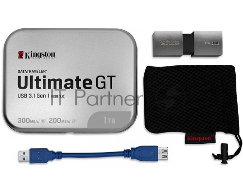 Флеш накопитель 1TB Kingston DataTraveler Ultimate GT, USB 3.1 G1, Серебристый