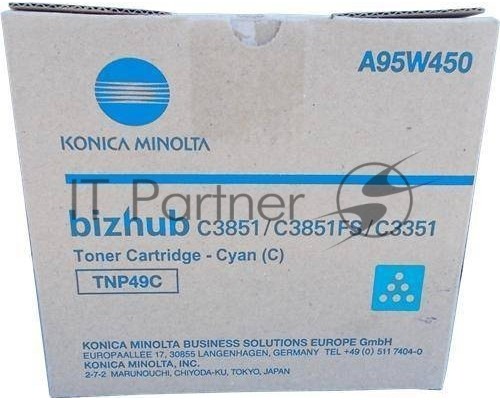 Картридж лазерный Konica-Minolta bizhub C3351/C3851 синий TNP-49C