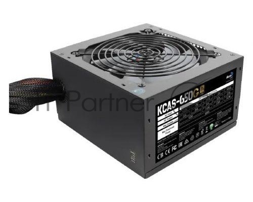 Блок питания Aerocool ATX 650W KCAS-650G 80+ gold (24+4+4pin) APFC 120mm fan color LED 7xSATA RTL