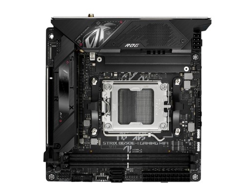 [Материнская плата] ASUS ROG STRIX B650E-I GAMING WIFI (Socket AM5, mini ITX, 2xDDR5(64GB), HDMI 2.1, 1xPCIe 5.0x16, 1xLAN (2.5GbE), Wi-Fi 6E, BT, 2xSATA 6Gb/s, 2xM.2, 2xType-C, 4xUSB 3.2, 2xUSB 2.0)