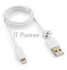 Кабель USB Гарнизон GCC-USB2-AP2-1M-W AM/Lightning, для iPhone5/6/7, IPod, IPad, 1м, белый, пакет