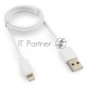 Кабель USB Гарнизон GCC-USB2-AP2-1M-W AM/Lightning, для iPhone5/6/7, IPod, IPad, 1м, белый, пакет