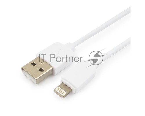 Кабель USB Гарнизон GCC-USB2-AP2-1M-W AM/Lightning, для iPhone5/6/7, IPod, IPad, 1м, белый, пакет