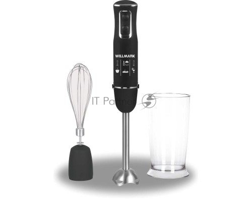 Блендер погружной Willmark WHB-1185BS (850Вт, черный, 0,6л стакан, венчик)