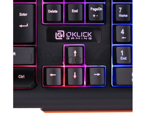 Клавиатура Oklick 717G черный/серый USB Multimedia LED