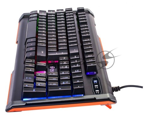 Клавиатура Oklick 717G черный/серый USB Multimedia LED