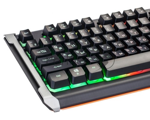 Клавиатура Oklick 717G черный/серый USB Multimedia LED