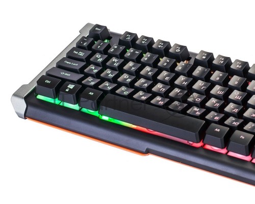 Клавиатура Oklick 717G черный/серый USB Multimedia LED