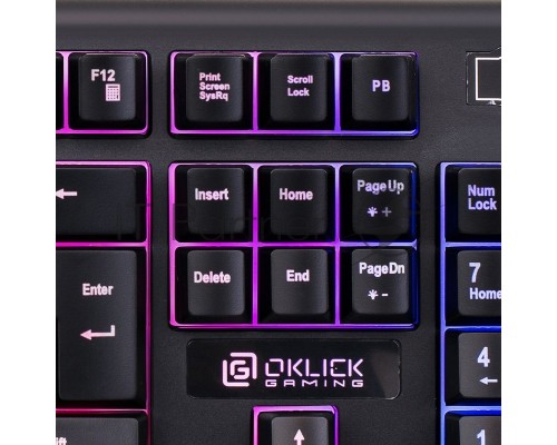 Клавиатура Oklick 717G черный/серый USB Multimedia LED