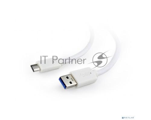 Кабель USB Cablexpert CCP-USB3-AMCM-1M-W, USB3.0 AM/USB Type-C, 1м, белый, пакет Кабель USB Cablexpert CCP-USB3-AMCM-1M-W, USB3.0 AM/USB Type-C, 1м, белый, пакет