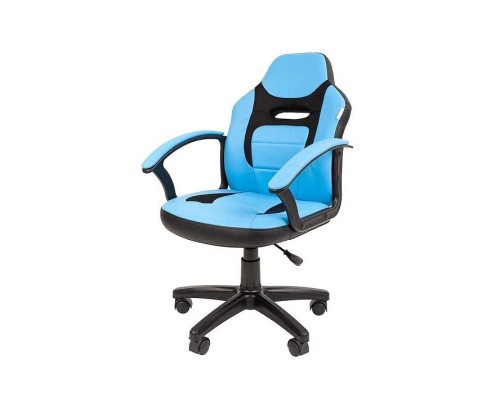 [Офисные кресла] Кресло Chairman Kids 110 Россия экопремиум черный/голубой (7049366)
