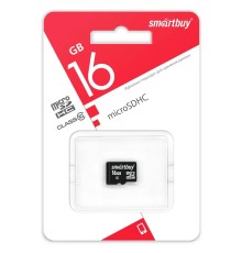 Micro SecureDigital 16GB Smartbuy  Class 10 (без адаптеров) LE SB16GBSDCL10-00LE 