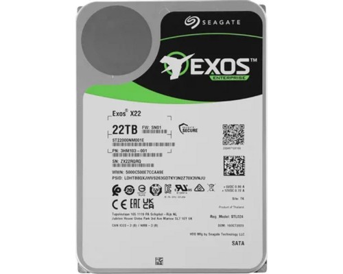 [Жесткий диск] 22TB Seagate Exos X22 (ST22000NM001E) {SATA 6Gb/s, 7200 rpm, 512mb buffer, 3.5