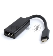 Переходник Cablexpert USB Type-C/DisplayPort, 15см, пакет (A-CM-DPF-01)