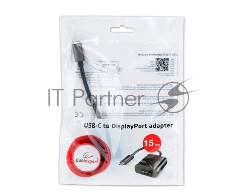 Переходник Cablexpert USB Type-C/DisplayPort, 15см, пакет (A-CM-DPF-01)