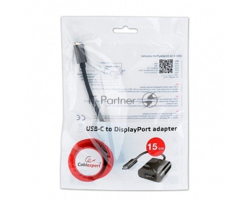 Переходник Cablexpert USB Type-C/DisplayPort, 15см, пакет (A-CM-DPF-01)